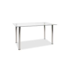 Hazel Τραπέζι γυάλινο 8χιλ - πόδι inox 140x80x75 cm