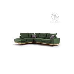 Luxury II Γωνιακός καναπές δεξιά γωνία ύφασμα κυπαρισσί-ανθρακί 290x235x95cm
