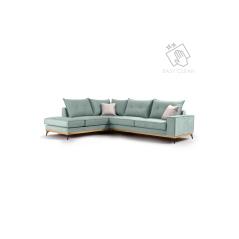 Luxury II Γωνιακός καναπές δεξιά γωνία ύφασμα ciel-cream 290x235x95cm