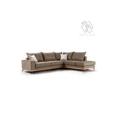 Luxury II Γωνιακός καναπές αριστερή γωνία ύφασμα mocha-cream 290x235x95cm