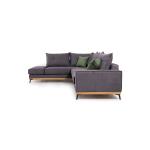 Luxury II Γωνιακός καναπές δεξιά γωνία ύφασμα ανθρακί-κυπαρισσί 290x235x95cm