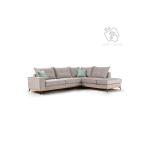 Luxury II Γωνιακός καναπές αριστερή γωνία ύφασμα elephant-ciel 290x235x95cm