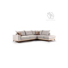 Luxury II Γωνιακός καναπές αριστερή γωνία ύφασμα cream-mocha 290x235x95cm