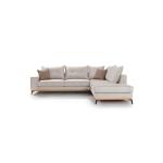 Luxury II Γωνιακός καναπές αριστερή γωνία ύφασμα cream-mocha 290x235x95cm