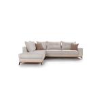 Luxury II Γωνιακός καναπές δεξιά γωνία ύφασμα cream-mocha 290x235x90cm