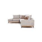 Luxury II Γωνιακός καναπές δεξιά γωνία ύφασμα cream-mocha 290x235x90cm