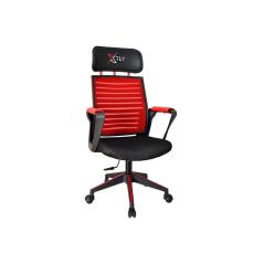 Καρέκλα γραφείου εργασίας PWF-0544 pakoworld mesh μαύρο-κόκκινο 56x48x110εκ