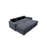 Γωνιακός καναπές-κρεβάτι δεξιά γωνία Belle pakoworld ύφασμα ανθρακί 236x164x88εκ
