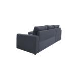 Γωνιακός καναπές-κρεβάτι δεξιά γωνία Belle pakoworld ύφασμα ανθρακί 236x164x88εκ