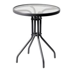 Τραπέζι Μεταλλικό Στρογγυλό Μάυρο Φ 60 x 75(h)cm