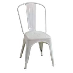 Γαλβανισμένη Άσπρη Μεταλλική Στοιβαζόμενη Καρέκλα 45Χ54Χ85
