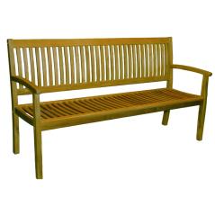 Ξύλινος Καναπές 3 Θέσεων Φυσικό Acacia Wood, 158 x 62 x 88(h)cm