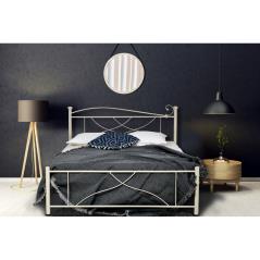 Κρεβάτι Νο21Β Μεταλλικό σε χρώμα εκρού για στρώμα 90x190cm