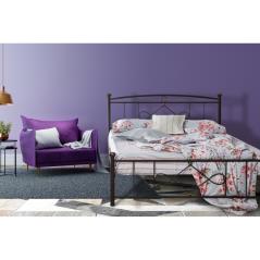 Κρεβάτι Νο22 Μεταλλικό σε χρώμα χαλκόμαυρο για στρώμα 140x190cm