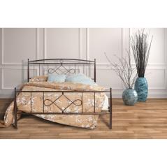 Κρεβάτι Νο22Β Μεταλλικό σε χρώμα χαλκόμαυρο για στρώμα 90x190cm