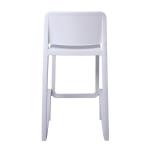 GIANO Σκαμπό BAR με Πλάτη, PP-UV Άσπρο, Στοιβαζόμενο, Ύψος Καθίσματος 75cm 46x47x75/100cm