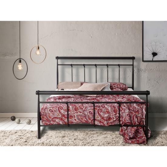 Κρεβάτι Νο33 Μεταλλικό σε χρώμα μάυρο-σαγρέ για στρώμα 150x200cm