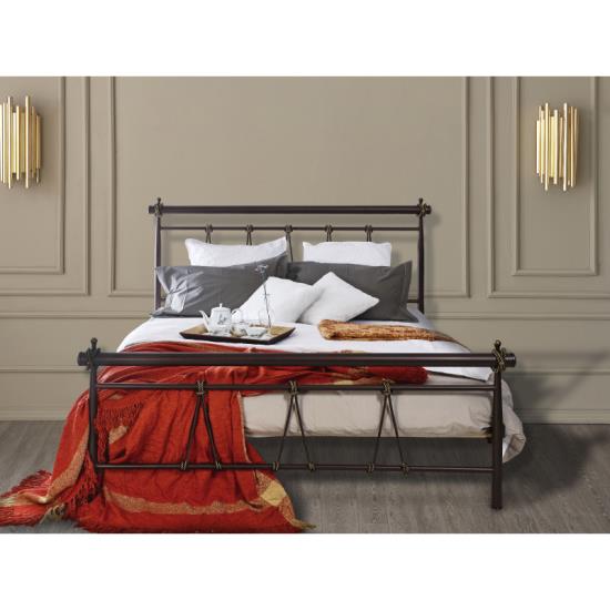 Κρεβάτι Νο34 Μεταλλικό σε χρώμα σκουριά-χρυσό για στρώμα 110x190cm
