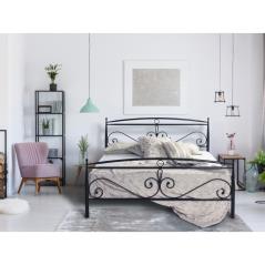 Κρεβάτι Νο39Β Μεταλλικό σε χρώμα μάυρο για στρώμα 90x190cm