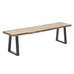 Παγκάκι Tibor pakoworld μασίφ ξύλο 4εκ καρυδί-μαύρο 160x40x45εκ