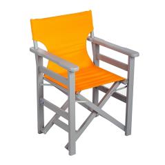 Πολυθρόνα σκηνοθέτη καβιλια Οξυά γκρί ύφασμα πορτοκαλί 59x56x84 cm