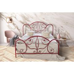 Κρεβάτι Νο51 Μεταλλικό σε χρώμα μπορντό σαγρέ για στρώμα 150x200cm