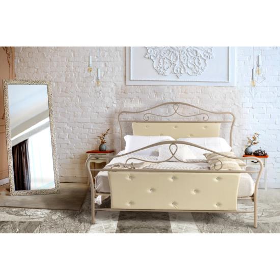 Κρεβάτι Νο52 Μεταλλικό σε χρώμα μπέζ σαγρέ για στρώμα 150x200cm