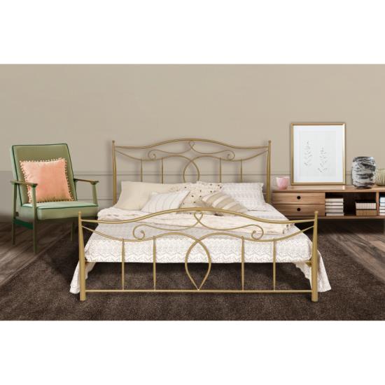 Κρεβάτι Νο53 Μεταλλικό σε χρώμα χρυσό για στρώμα 160x200cm