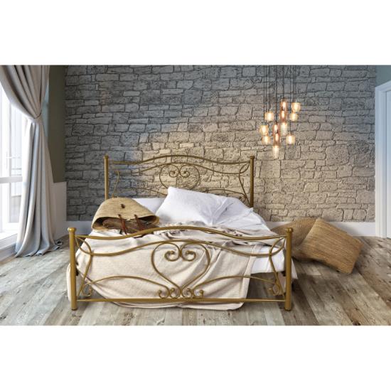 Κρεβάτι Νο56 Μεταλλικό σε χρώμα χρυσό για στρώμα 150x200cm
