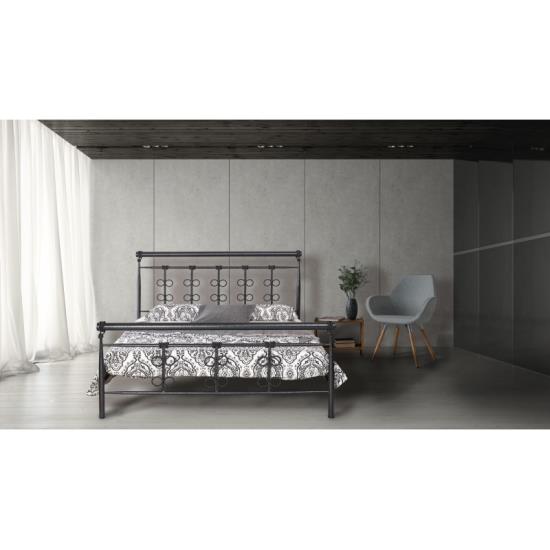 Κρεβάτι Νο64 Μεταλλικό σε χρώμα ανθρακόμαυρο για στρώμα 90x190cm