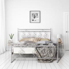 Κρεβάτι Νο66 Μεταλλικό σε χρώμα ασημί για στρώμα 90x190cm