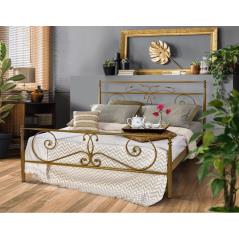 Κρεβάτι Νο72 Μεταλλικό σε χρώμα χρυσό για στρώμα 150x200cm