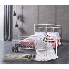 Κρεβάτι Νο76 Μεταλλικό σε χρώμα άσπρο για στρώμα 150x200cm