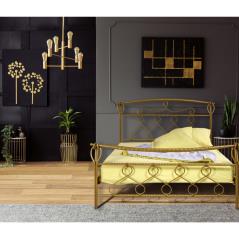 Κρεβάτι Νο80 Μεταλλικό σε χρώμα χρυσό για στρώμα 150x200cm