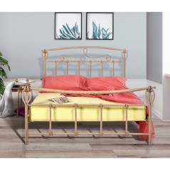 Κρεβάτι Νο84 Μεταλλικό σε χρώμα μπέζ-σαγρέ για στρώμα 160x200cm