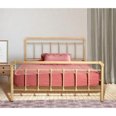 Κρεβάτι Νο89 Μεταλλικό σε χρώμα ανοιχτό μπέζ-σαγρε για στρώμα 150x200cm