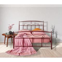 Κρεβάτι Νο91 Μεταλλικό σε χρώμα μπορντό-σαγρέ για στρώμα 150x200cm