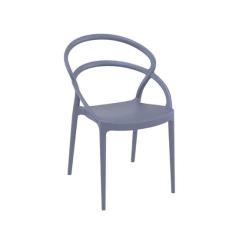 Καρέκλα Πολυπροπυλενίου Pia Dark Grey 54Χ56Χ82εκ.