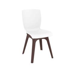 Καρέκλα Πολυπροπυλενίου Mio PP Brown White 44Χ56Χ84εκ.