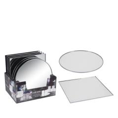 Καθρέπτης με ασημί μετ/κη μπορντούρα 2σχ.,display 8τεμ.,25x25cm