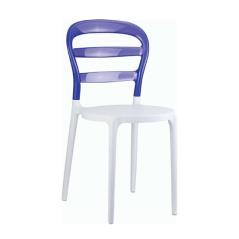 Καρέκλα Πολυπροπυλενίου Ακρυλική Bibi White Violet Transparent 42X50X85εκ.