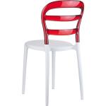 Καρέκλα Πολυπροπυλενίου Ακρυλική Bibi White Red Transparent 42X50X85εκ.