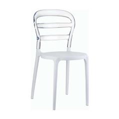 Καρέκλα Πολυπροπυλενίου Ακρυλική Bibi White Clear Transparent 42X50X85εκ.