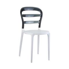 Καρέκλα Πολυπροπυλενίου Ακρυλική Bibi White Black Transparent 42X50X85εκ.