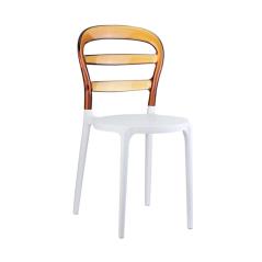 Καρέκλα Πολυπροπυλενίου Ακρυλική Bibi White Amber Transparent 42X50X85εκ.