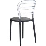 Καρέκλα Πολυπροπυλενίου Ακρυλική Bibi Black Clear Transparent 42X50X85εκ.