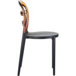 Καρέκλα Πολυπροπυλενίου Ακρυλική Bibi Black Amber Transparent 42X50X85εκ.