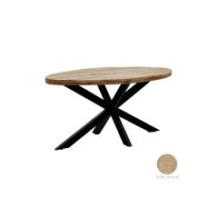 Τραπέζι Majesty pakoworld μασίφ ξύλο 4εκ καρυδί-πόδι μαύρο 160x90x74εκ