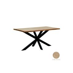 Τραπέζι Majesty pakoworld μασίφ ξύλο 4εκ καρυδί-πόδι μαύρο 160x90x77εκ