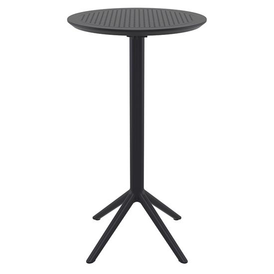 Τραπέζι Μπαρ Πολυπροπυλενίου Sky Πτυσσόμενο Black Φ60X108εκ.